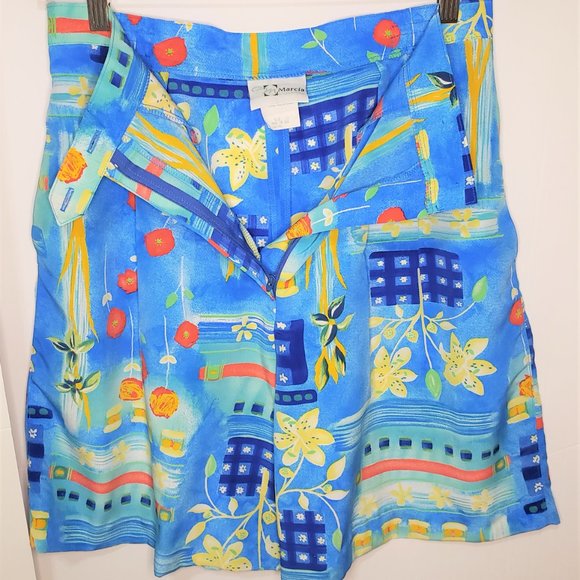 Vintage 1980s High Waisted Colorful Floral Shorts - Picture 4 of 4